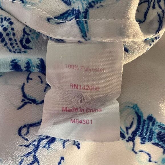 Macbeth Collections Nautical Button Back Sleeveless Top. Anchors shells starfish - Picture 11 of 16